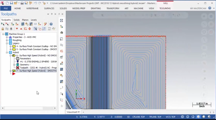 Mastercam 2018 Hybrid Smoothing