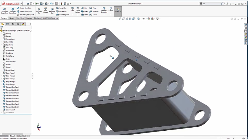 SolidWorks 2018 Tab and Slot