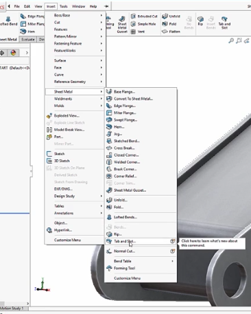 SolidWorks 2018 Tab and Slot