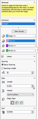 SolidWorks 2018 Tab and Slot