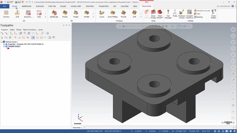 convert inches to mm solidworks with scaling