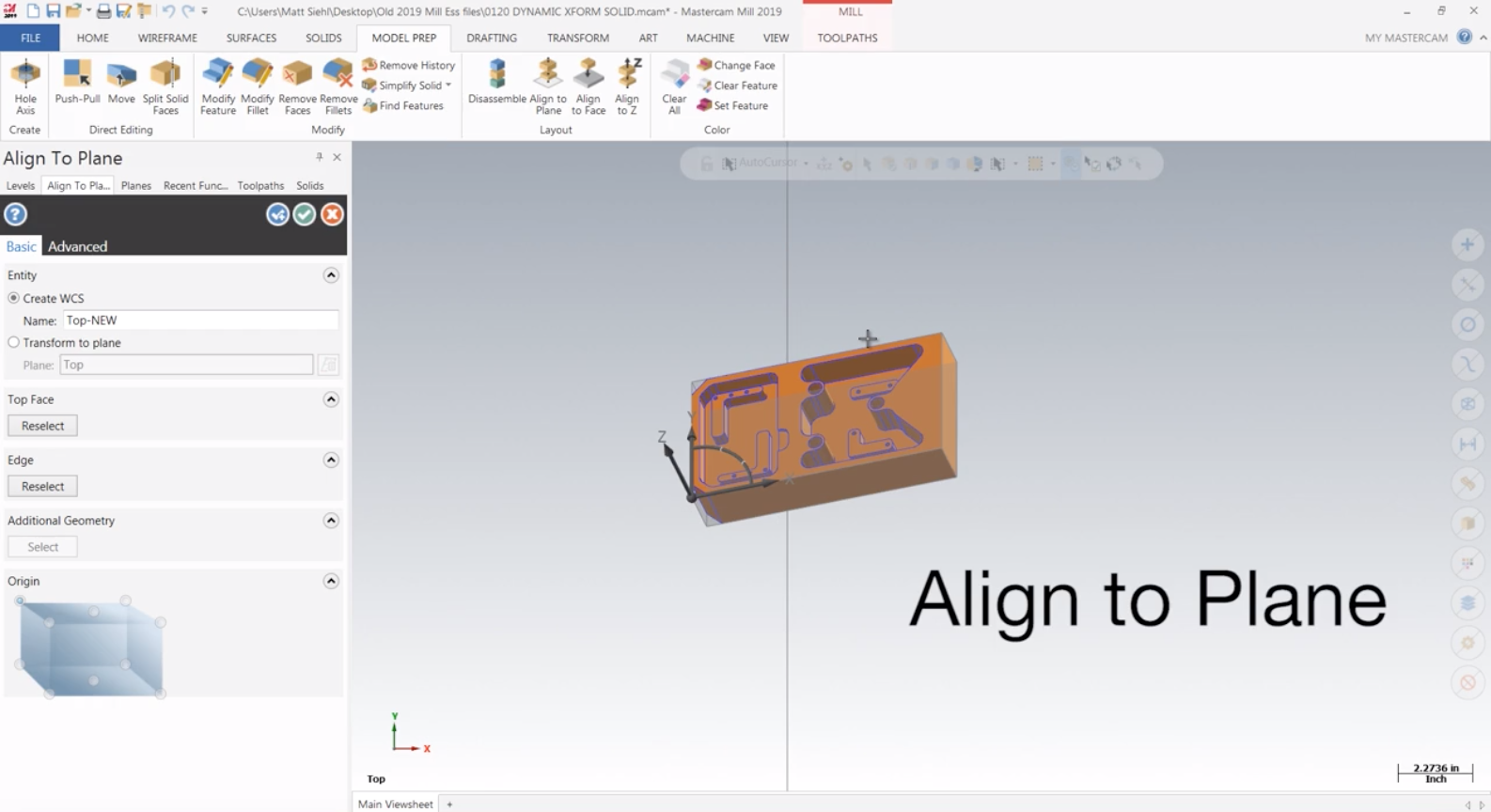 align a part in solidworks with an axis