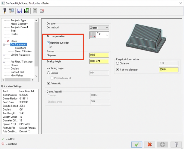 Mastercam High Speed Raster Toolpaths