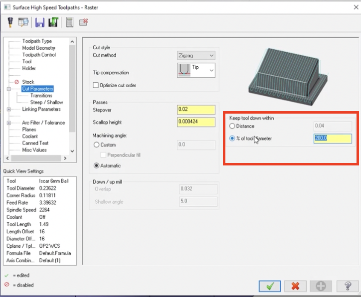 Mastercam High Speed Raster Toolpaths