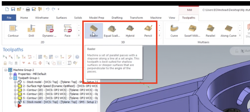 Mastercam High Speed Raster Toolpaths