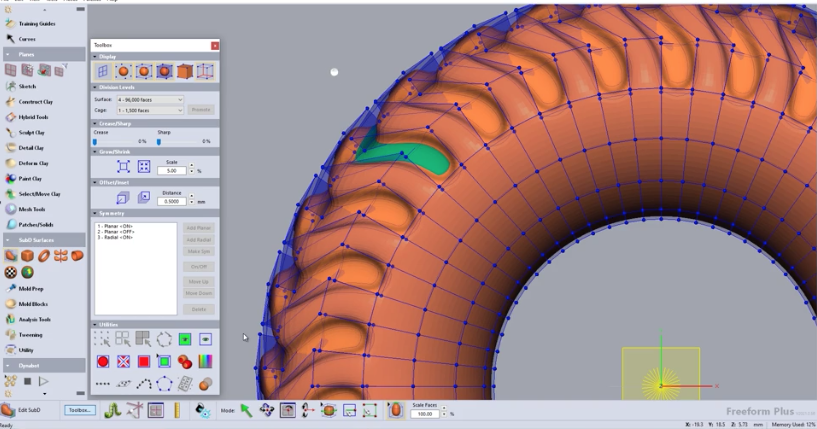 Modeling a Car Tire with Geomagic Freeform
