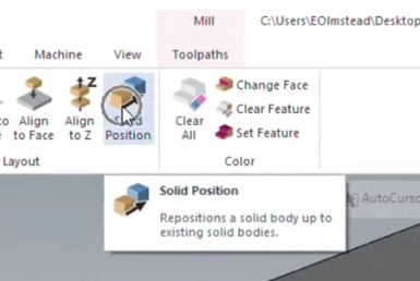 Mastercam Solid Position