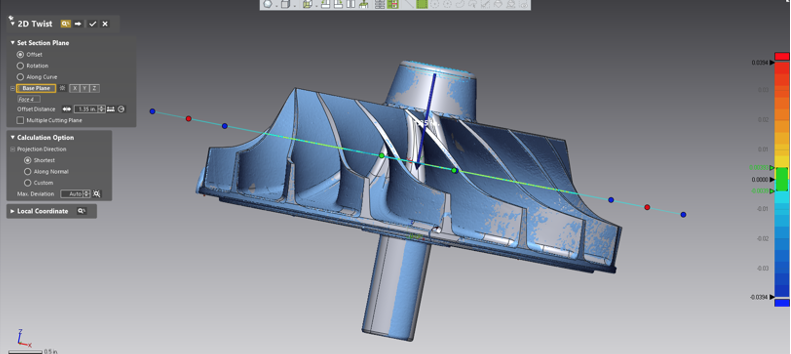 Performing 2D Twist Angle Analysis in Control X