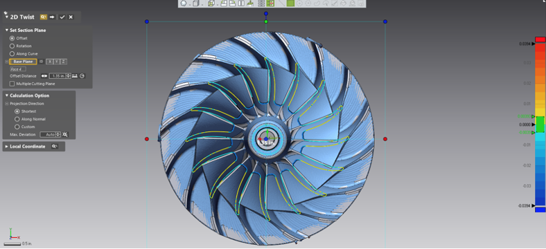 Performing 2D Twist Angle Analysis in Control X