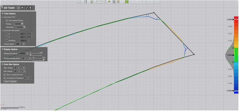 Performing 2D Twist Angle Analysis in Control X