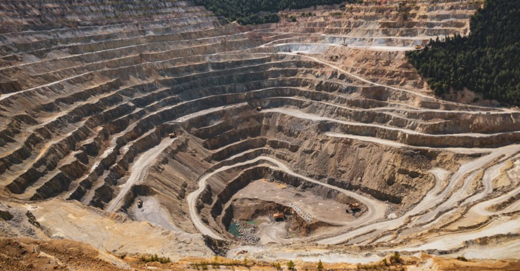 Aerial view of a mine.