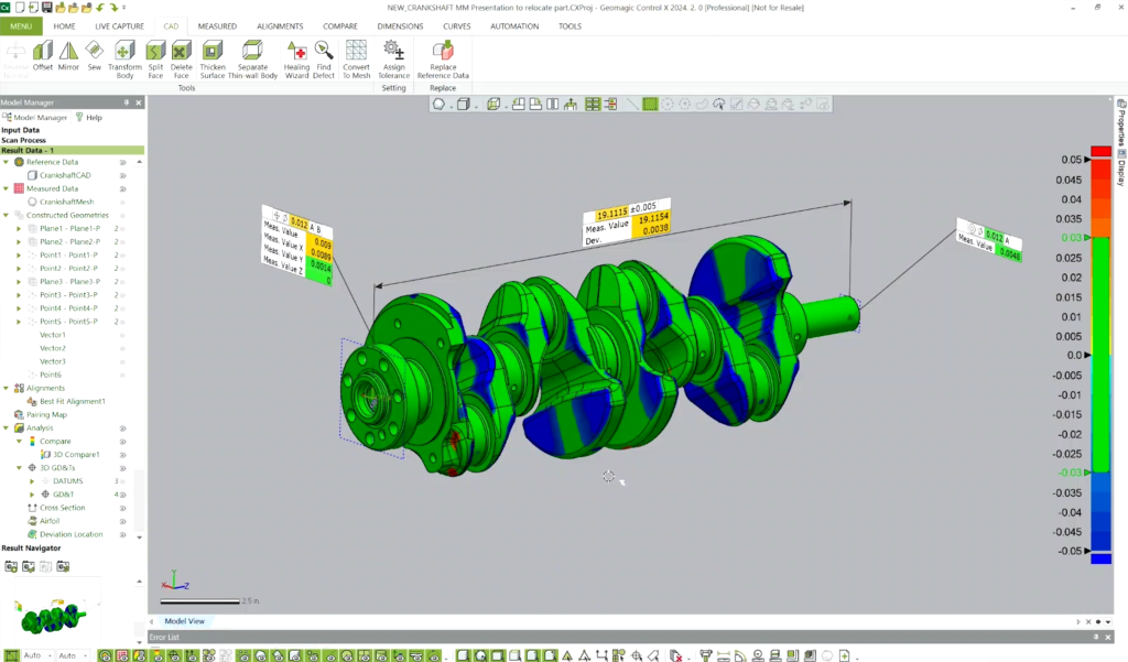 Subassembly of a crankshaft at a convenient location.